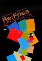 2008 Ducki Krzysztof (1957-): Re:Friss 2004-2007, Kogart kiállítási plakát, gyűrődéssel, felcsavarva, 98x68 cm.