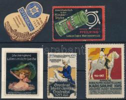 5 db német kiállítási levélzáró