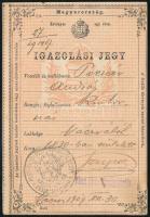 1907 Igazolási jegy kintornás részére