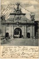 1903 Gyulafehérvár, Karlsburg, Alba Iulia; Károly-kapu, katonák. Schäser Ferenc kiadása / Karlstor / castle gate, K.u.K. soldiers (EK)