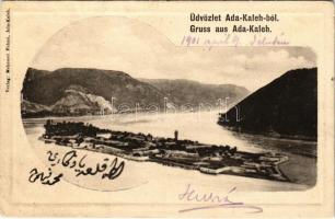 1901 Ada Kaleh, török sziget Orsova alatt. Mehemet Fehmi kiadása / Turkish island (EK)