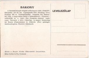 Bakony, Tested-lelked felüdíti a Bakony! MÁV (Magyar Királyi Államvasutak) turisztikai reklámlapja, ...