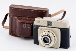 Ilford Sporti 4 fényképezőgép, eredeti bőr tokjával, szép állapotban / Vintage Ilford camera in nice condition, with original leather case