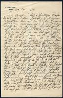 1897 Hercz Adolf várpalotai orvos, szakíró német nyelvű levele