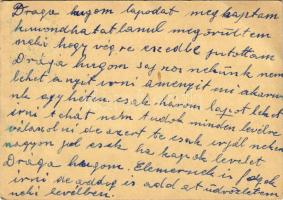 1940 May Elemérnének címzett levél öccsétől, egy zsidó 206/65 KMSZ (közérdekű munkaszolgálatos) a kovásznai munkatáborból / WWII Letter from a Jewish labor serviceman to his sister from the labor camp of Covasna. Judaica (EK)
