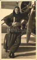 1941 Magyar pilóta / WWII Hungarian military pilot. photo (fl)