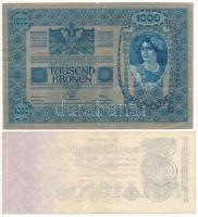 Vegyes: 1902. 1000K piros "Deutschösterreich" felülbélyegzéssel, mindkét oldala német + Né...
