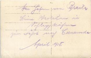 1918 Braila, Flagge der K.u.K. Kriegsmarine am Hafen / WWI Austro-Hungarian Navy flags at the port, ...