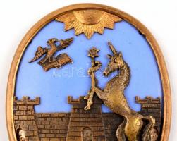 XIX. sz. vége. Eger város címere. Zománc, réz. 6,5 x 5,5 cm