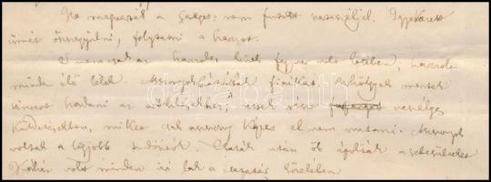 Jókai Mór (1825-1904) egy oldalnyi kézirata a Kőszívű ember fiai c. regényéből. Négy sarkánál egy na...