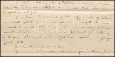 Jókai Mór (1825-1904) egy oldalnyi kézirata a Kőszívű ember fiai c. regényéből. Négy sarkánál egy na...