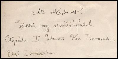 Jókai Mór (1825-1904) meg nem jelent drámájának kézirata. Az elkárhozott - Töredék egy rémdrámából c...