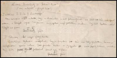 Jókai Mór (1825-1904) meg nem jelent drámájának kézirata. Az elkárhozott - Töredék egy rémdrámából c...