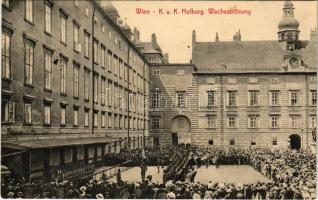 Wien, Vienna, Bécs; K.u.K. Hofburg, Wacheablösung / Changing of the guard in the castles courtyard