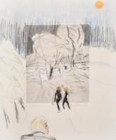 Olvashatatlan jelzéssel (Sabina Fr...?), 3 db grafikai mű: 3 db hidegtű, papír, számozott. Egyik cer...