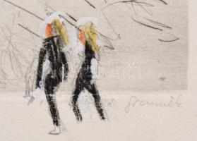 Olvashatatlan jelzéssel (Sabina Fr...?), 3 db grafikai mű: 3 db hidegtű, papír, számozott. Egyik cer...