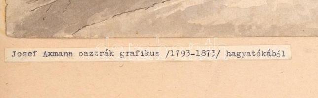 Jelzés nélkül: Falusi látkép, hátoldalán lovaskocsi (kétoldalas mű). Lavírozott tus, papír, bal szél...