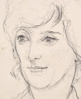 Chaim Nahor (1914-1993, izraeli festő és grafikus): Férfi és női portré, 2 db mű. Szén, papír, jelze...