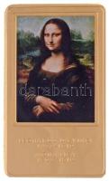 DN A világ leghíresebb festményei / Leonardo da Vinci 1452-1519. - Mona Lisa 1503-1519 aranyozott, multicolor Cu emlékérem (35x60mm) T:PP