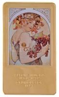 DN A világ leghíresebb festményei / Alfons Mucha 1860-1939. - Gyümölcsök 1897. aranyozott, multicolor Cu emlékérem (35x60mm) T:PP fo.