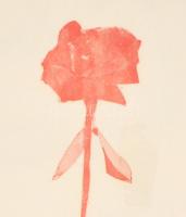 Kass János (1927-2010): Rózsa. Ofszet, papír, jelzett, datált (1984), Preisich Anikónak dedikált (&q...