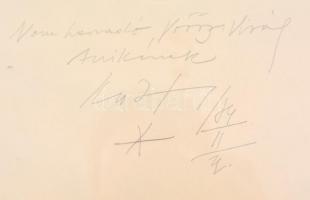 Kass János (1927-2010): Rózsa. Ofszet, papír, jelzett, datált (1984), Preisich Anikónak dedikált (&q...