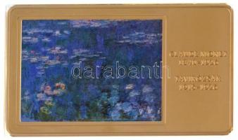 DN A világ leghíresebb festményei / Claude Monet 1840-1926. - Tavirózsák 1915-1926. aranyozott, multicolor Cu emlékérem (35x60mm) T:PP fo.