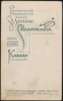 cca 1903 Kassa, Skalnik és Fia fényképészeti, festészeti és nagyító műtermében készült, vizitkártya ...