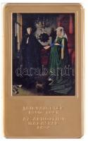 DN "A világ leghíresebb festményei / Jan van Eyck 1390-1441. - Az Arnolfini házaspár 1434." aranyozott, multicolor Cu emlékérem (35x60mm) T:PP