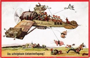 1936 Das selbstgebaute Einfamilienflugzeug! Nach Amerika / The self-made family aircraft to the USA (EB)