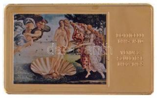 DN "A világ leghíresebb festményei / Botticelli 1445-1510. - Vénusz születése 1482-1485." aranyozott, multicolor Cu emlékérem (35x60mm) T:PP