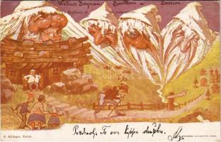 1897 Breithorn. F. Killinger / Mountain with a human face