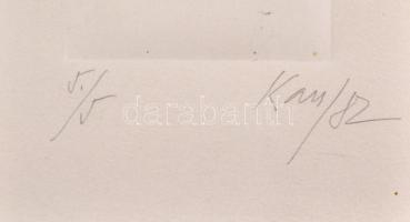 Kass János (1927-2010): Hommage á Kurtág György. Dombornyomás (relief), merített papír, jelzett, dat...