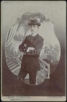 cca 1920 Esztergom, Koch Dániel fényképész műtermében készült, kabinetfotó méretű vintage fotó, 16,2x10,7 cm