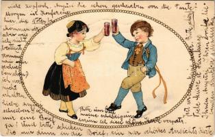 1912 Children art postcard. B. Dondorf No. 430. litho (EB)