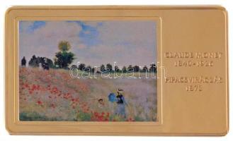 DN A világ leghíresebb festményei / Claude Monet 1840-1926. - Pipacsvirágzás 1873. aranyozott, multicolor Cu emlékérem (35x60mm) T:PP