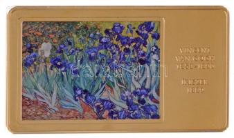 DN A világ leghíresebb festményei / Vincent van Gogh 1853-1890. - Íriszek 1889. aranyozott, multicolor Cu emlékérem (35x60mm) T:PP