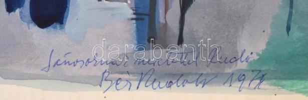 Bér Rudolf (1924-2004): Erdő. Akvarell, papír, jelzett és datált (Bér Rudolf 1974), ajándékozási sor...