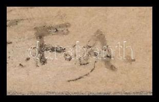 Fényes Adolf (1867-1945): Iskolás gyerek. Tus, papír, Jelzett FA és hátoldalán teljes autográf aláír...