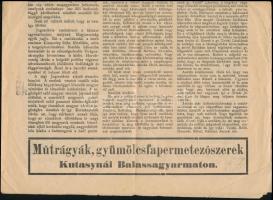 1941 Nógrádi Hírlap. 1941. április 19. LXIX. évf. 16.  sz. Szerk.: Majtényi Gyula. Balassagyarmat, H...