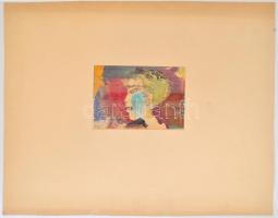 Izsák József (1929-2007): Halas portré. Akvarell, papír, szakadt paszpartuban, ragasztószalaggal rög...