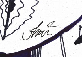 Szász jelzéssel: Női fejek. Tus, filctoll, papír, 29,5x42 cm