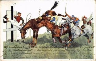 Horse race, humour. B.K.W.I. 679-3. s: Fritz Schönpflug (Rb)