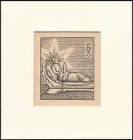 Kozma Lajos (1884-1948): Maria. Fametszet, papír, jelzett a metszeten, paszpartuban, 8×7 cm