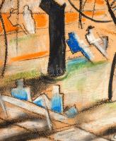 Scheiber jelzéssel: Padon. Pasztell, akvarell, karton, szakadással25x32,5 cm