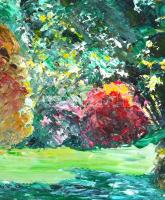 Négely jelzéssel: Park. Olaj, karton, 40x30 cm