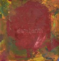 Vilhelm jelzéssel: Absztrakt kompozíciók, 2 db mű. Olaj, vászon, sérült 20x20 cm