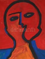 Aknay jelzéssel: Arc. Olaj, farost, 89×43,5 cm