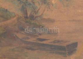 Egry jelzéssel: Ladik. Akvarell, papír, üvegezett, kissé sérült keretben, 24×34,5 cm