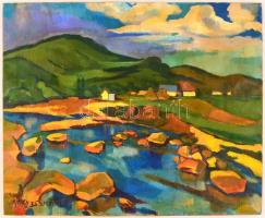 Nagy Oszkár jelzéssel: Folyópart. Olaj, vászon, 50×60 cm